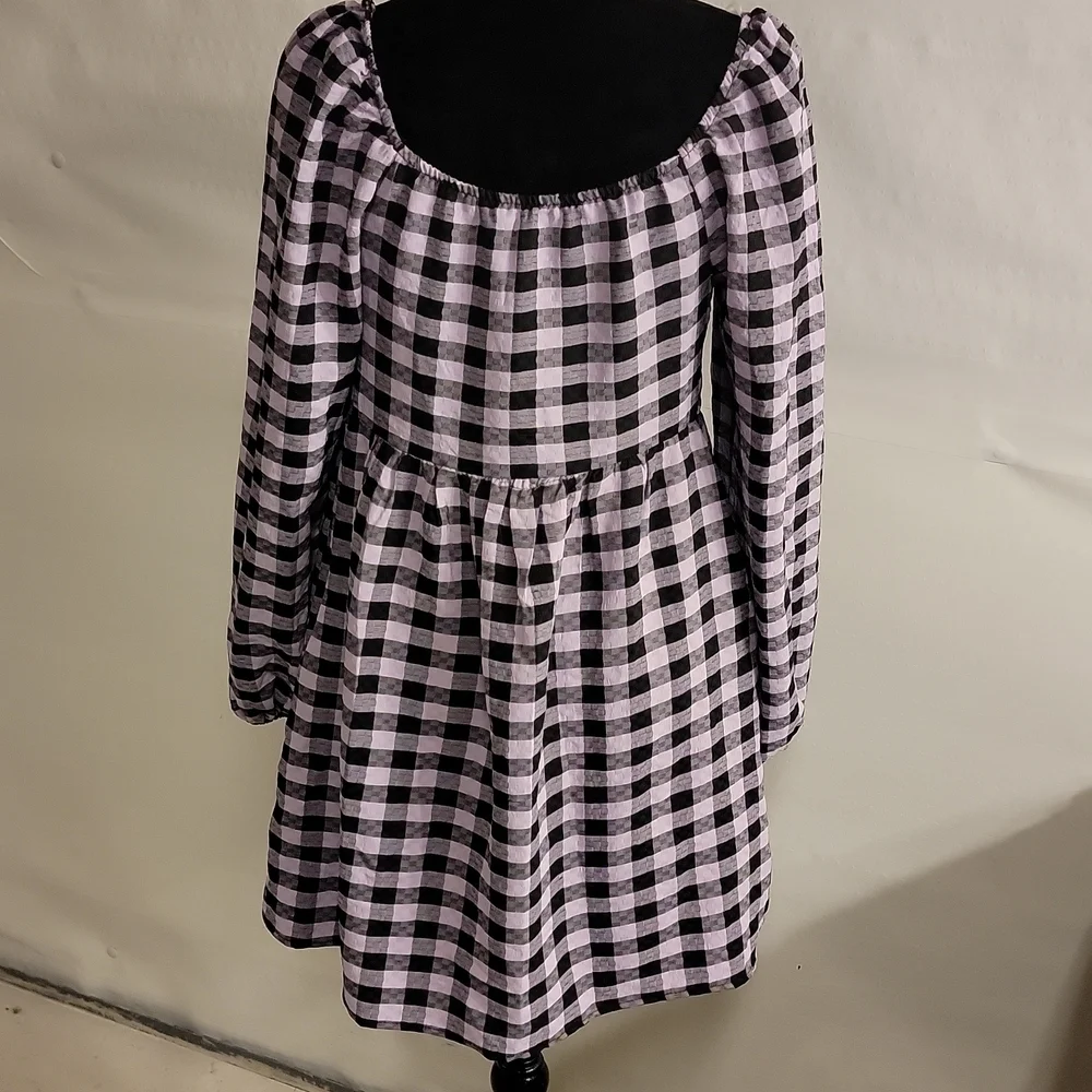 WILD Fable long sleeve purple and black gingham dress size small - Picture 5 of 12